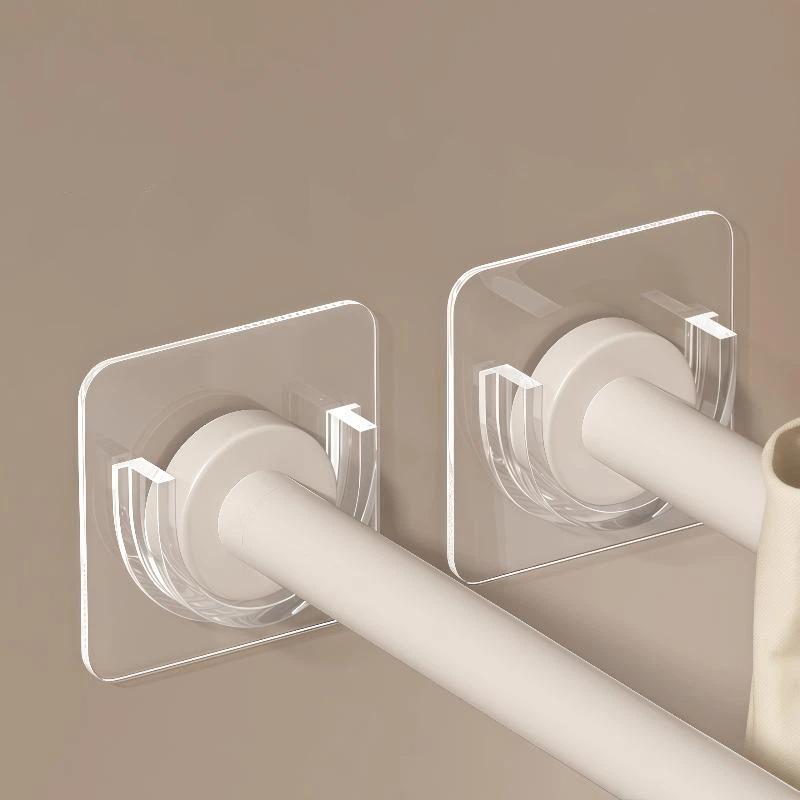 Curtain Rods - Suportes Transparentes Autoadesivos para Varão de