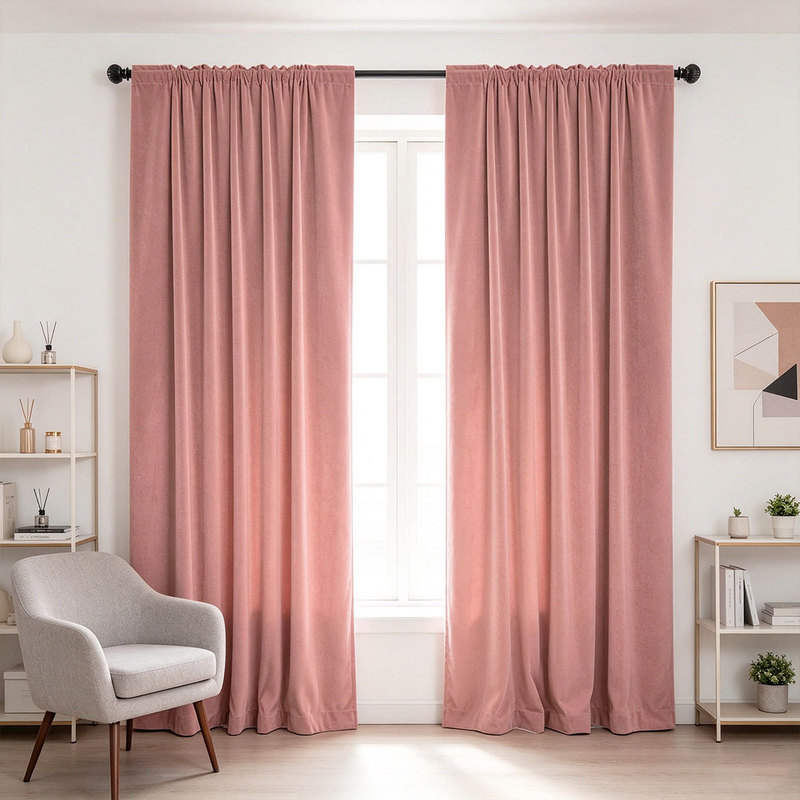 Curtain Rods - 2 cortinas de veludo liso com