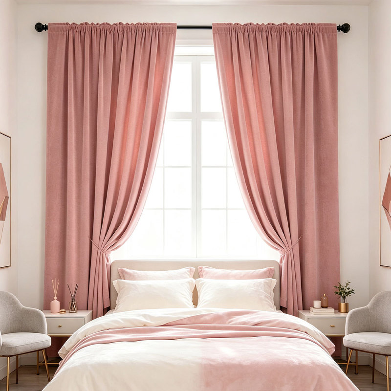 2 cortinas de veludo liso com  - Curtain Rods avaliação e preço