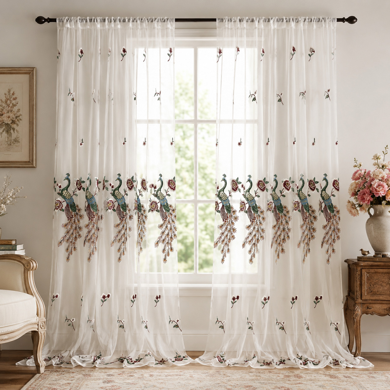 1 Peça, Cortina Transparente B - Curtain Rods avaliação e preço